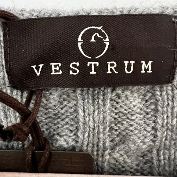 Vestrum Nozawa Italian Merino Wool & Cashmere Gray Knit Sweater Women’s M NWT - Picture 5 of 12